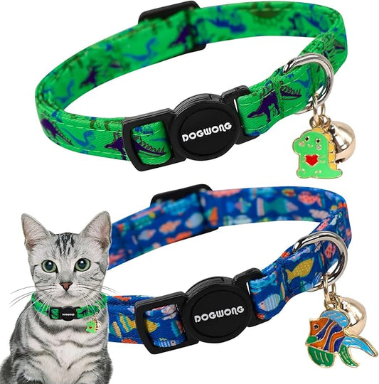 2 Pack Cotton Kitten Collars by DOGWONG