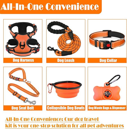 LOBEVE No Pull Dog Harness, Collar & Leash Set | Includes Dog Seat Belt - Image 2