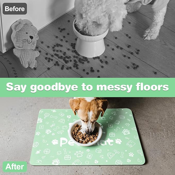 Pet Feeding Mat, Dog Cat Mat for Food and Water, Dog Bowl Waterproof Placemat - Image 4