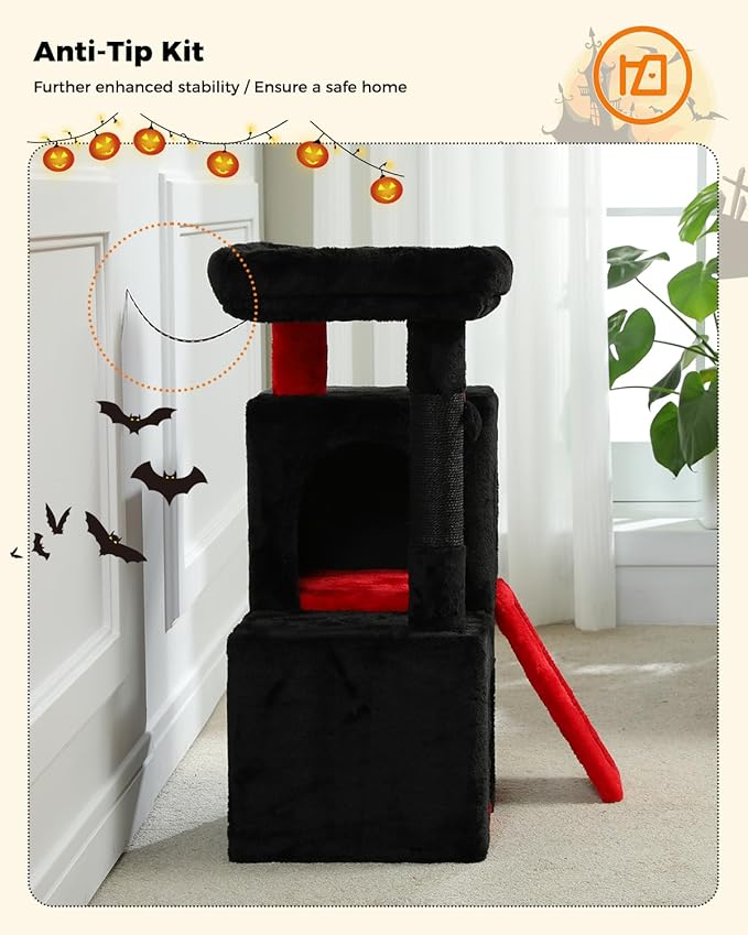 PAWZ Road Gothic Cat Tree, 30 Inches Black Cat Tower - Image 7