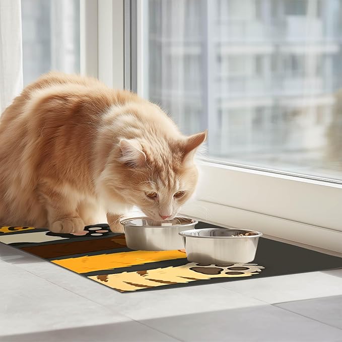 HOMETITUTE Cute Pet Feeding Mat Easy Clean Fast Dry Dog Food Mat - Image 3