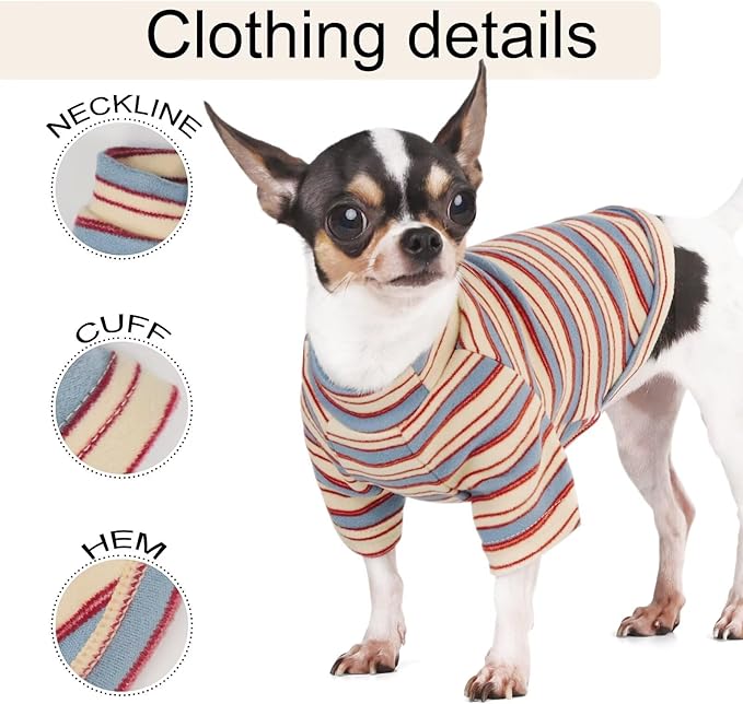 Stylish Striped Block Dog Shirt, Comfortable, Breathable, and - Image 5