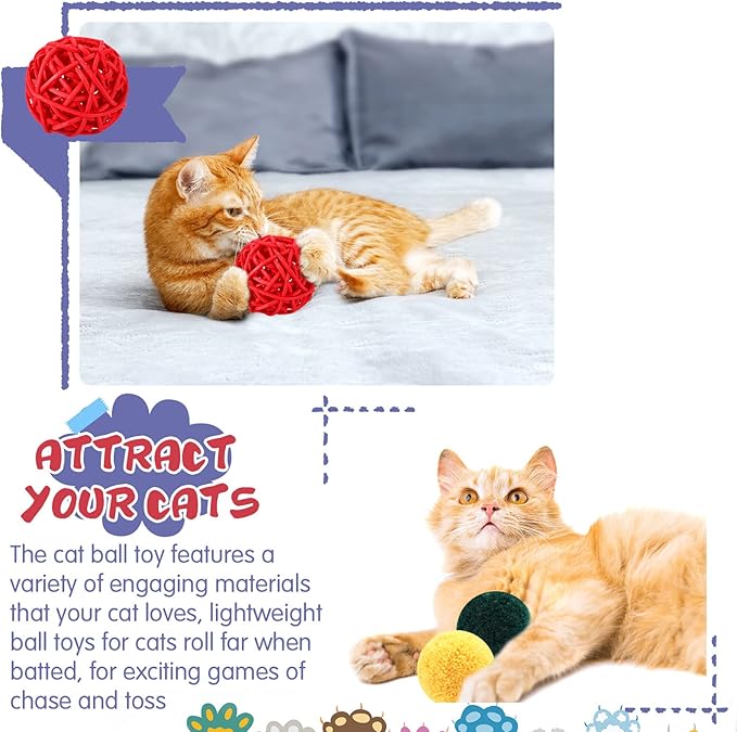 Hungdao 100 Pcs Cat Toys Bulk Plastic Small Crinkle Ball Assorted Cat Balls - Image 5