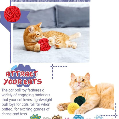 Hungdao 100 Pcs Cat Toys Bulk Plastic Small Crinkle Ball Assorted Cat Balls - Image 5