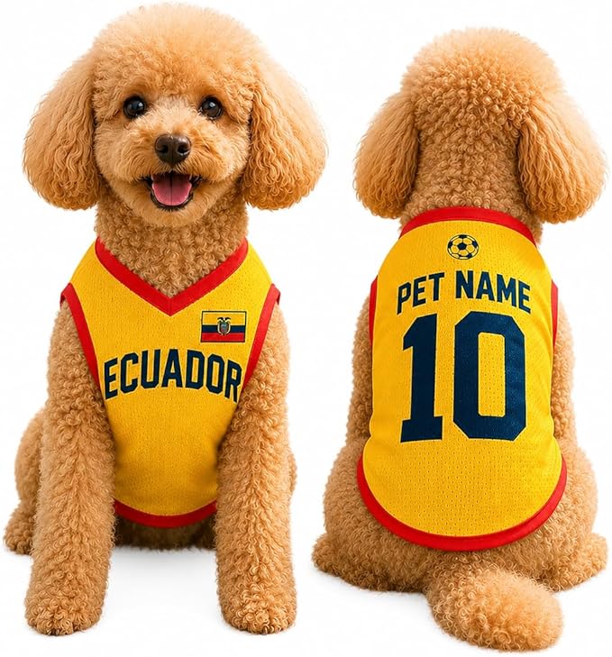 V-DECORPARKS Personalized Pet Soccer Jersey Custom Name Number Dog Cat Football - Image 2