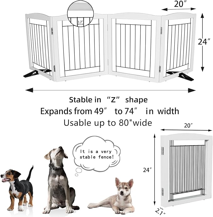 ZJSF Freestanding Dog Fence Indoor, Foldable Dog Gate - Image 7
