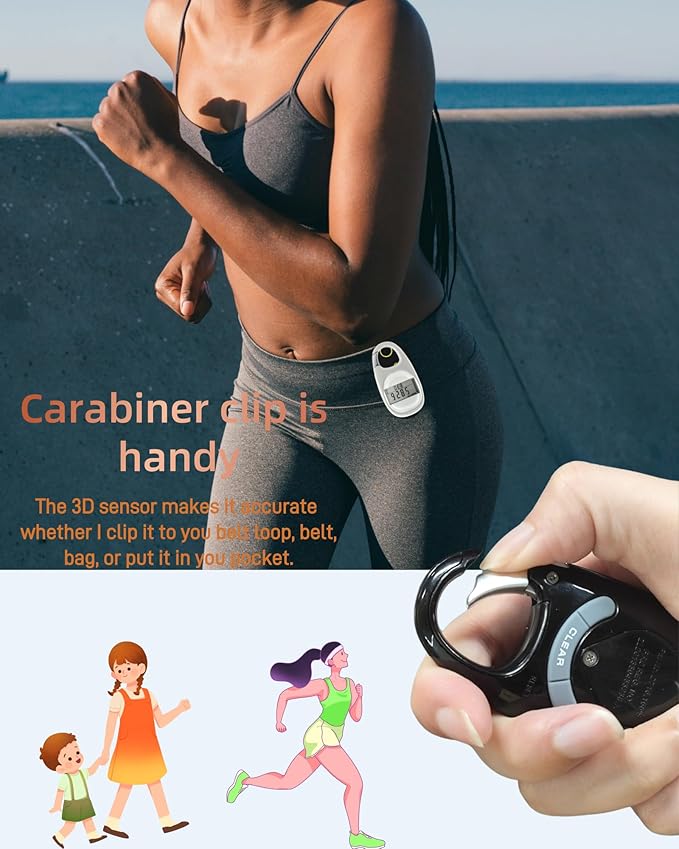 3D Pedometer for Walking Steps Miles, Distance Tracking, Calorie Count - Image 8