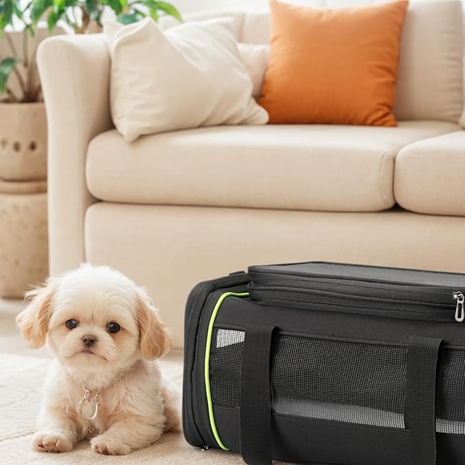 Black Expandable Pet Carrier for Cats/Dogs - Image 8