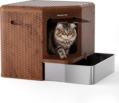 Gradner Pet Cat Litter Tray, Odour-Resistant Enclosed Cat Litter Box - Image 9