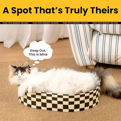 Conlun Cat Scratcher Bed, 2 in 1 Oval Cat Scratching Board - Image 8