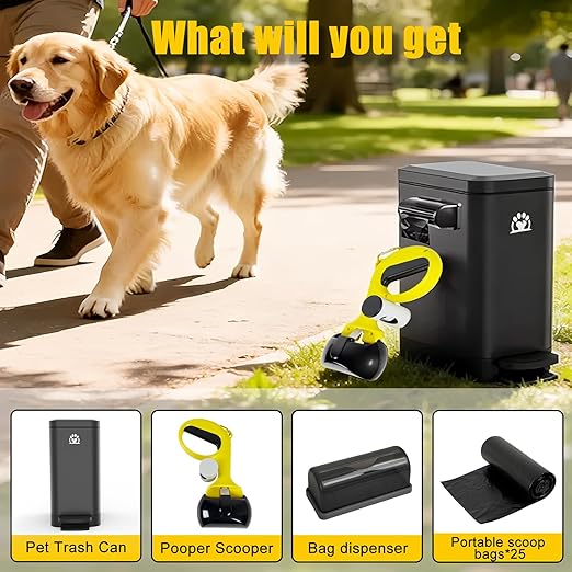 Dog Poop Trash Can Outside, 3Gal Metal Outdoor Trash Can, Outdoor Dog Poop - Image 6