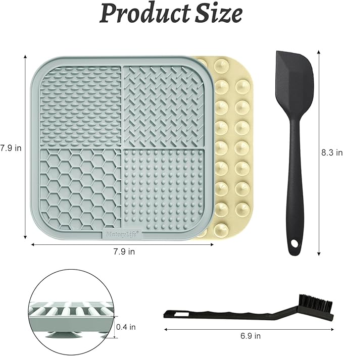 MateeyLife 2PCS Large Lick Mat for Dogs and Cats, Licking Mats for Dog Anxiety - Image 6