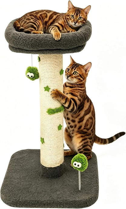 TinyBeast 29.5" Cat Tower with Scratching Post, 4-in-1 Natural Sisal Cat by TinyBeast