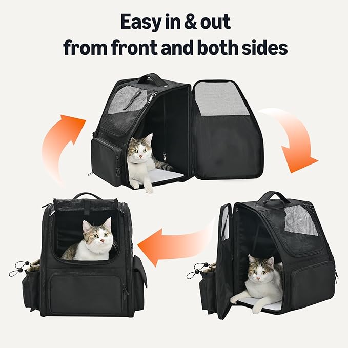 Amazon Basics Pet Backpack for Cats & Small Dogs, Collapsible Travel Carrier - Image 3
