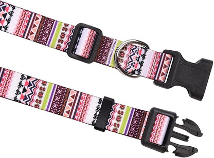 Mihqy Dog Collar with Bohemia Floral Tribal Geometric Patterns - Image 5