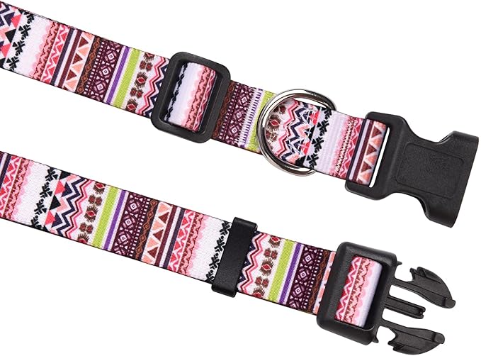 Mihqy Dog Collar with Bohemia Floral Tribal Geometric Patterns - Image 5