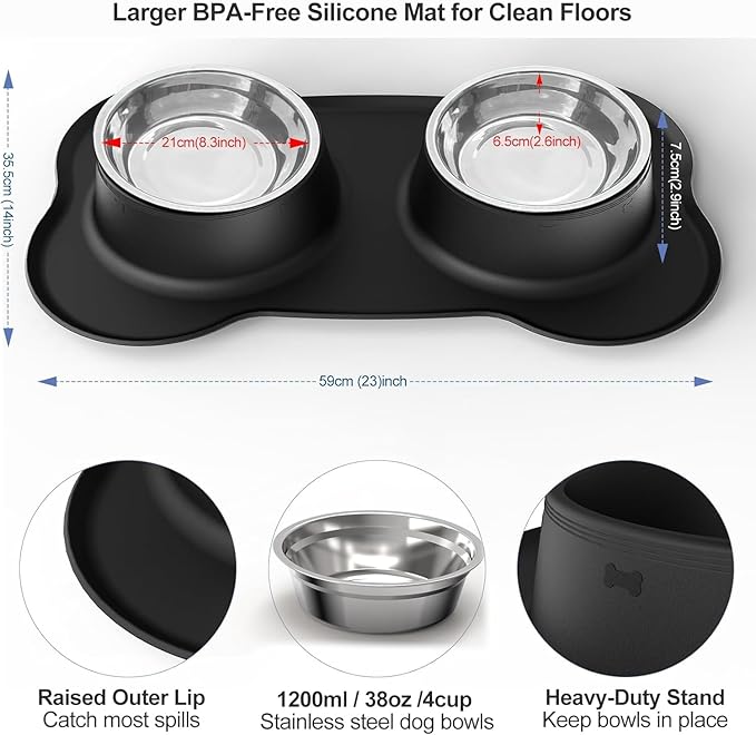 AsFrost Dog Food Bowls Stainless Steel Dog Bowls - Image 2