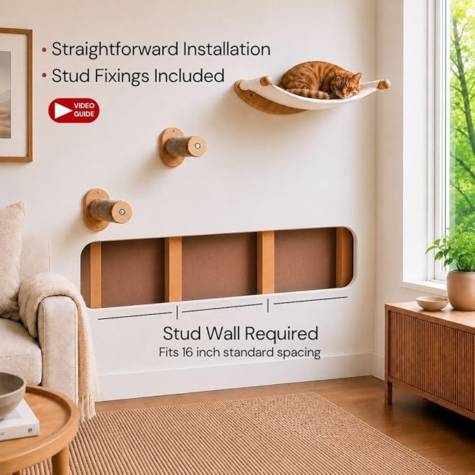 7 Ruby Road Alto Cat Wall Hammock Set — Wall Mounted Cat Shelves & Furniture - Image 7