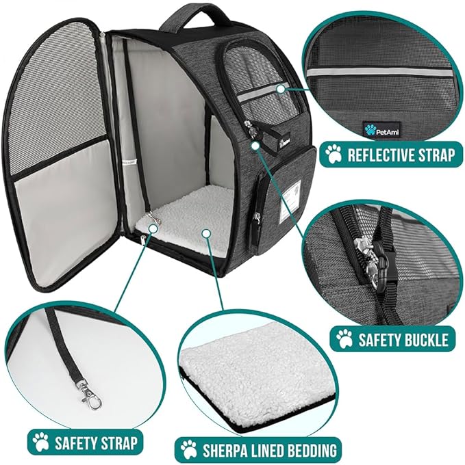 PetAmi Dog Backpack Carrier for Small Medium Dogs Large Cats up to 18 lbs - Image 4