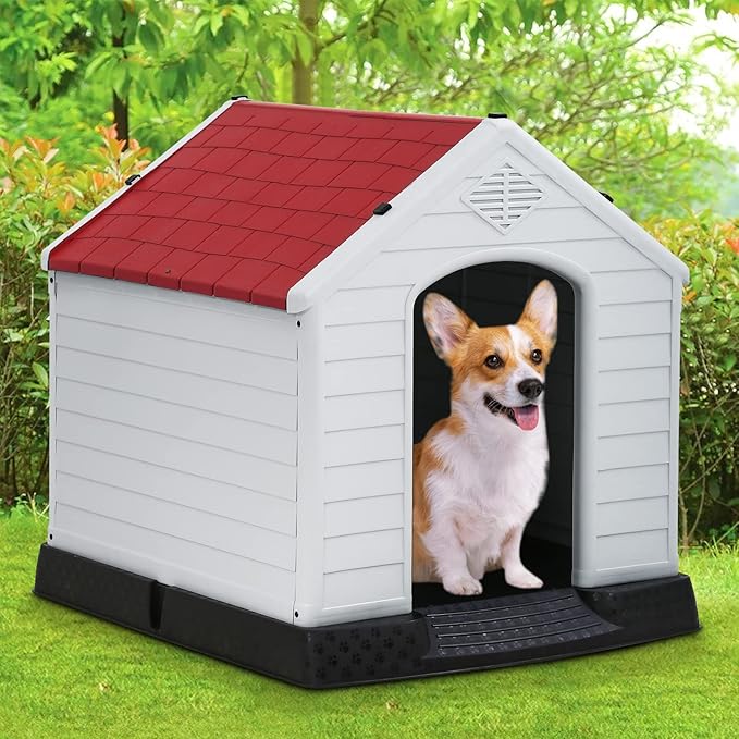 FDW Dog House Indoor Outdoor Durable Ventilate Waterproof Pet Plastic Dog House - Image 2