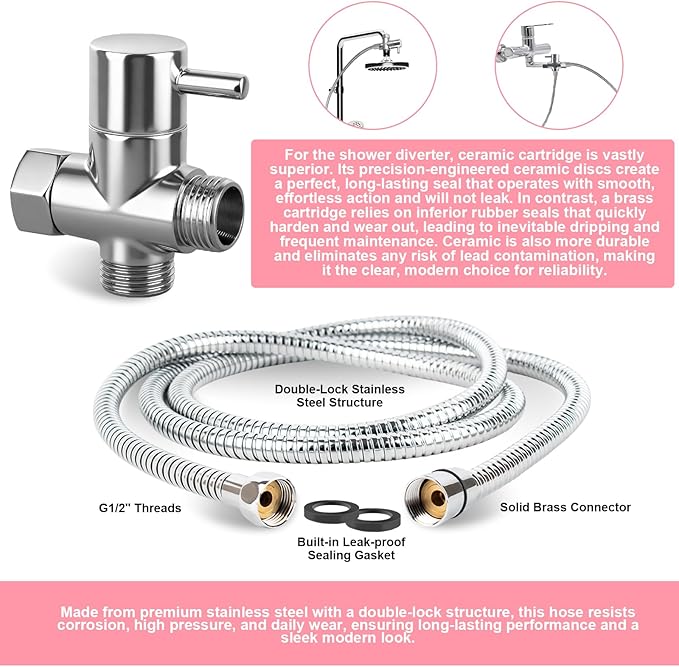 Dog Shower Attachment with 6.6FT Shower Hose, 8 Sprayer Modes Dog Washing Hose - Image 5
