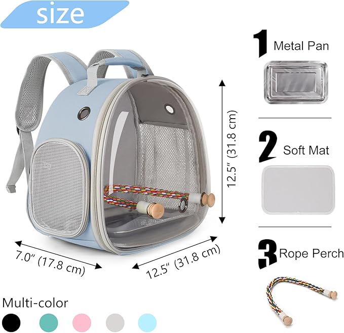 Small Bird Travel Backpack Carrier Cage, Backpack to Transport Backpack Carrier - Image 2