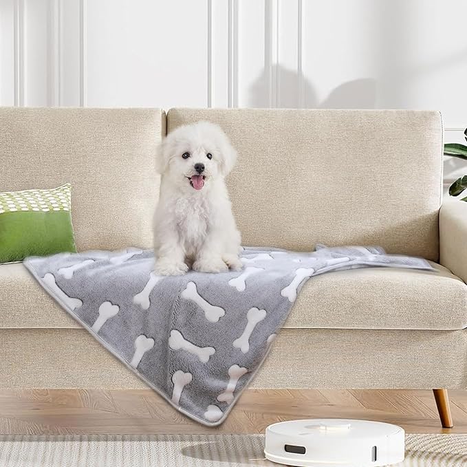 1 Pack 3 Puppy Blankets for Large Dogs Super Soft Warm Sleep Mat Grey Cute - Image 6