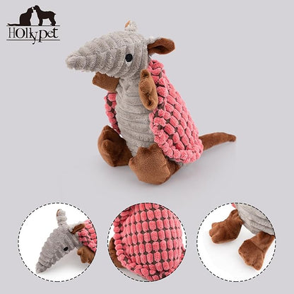 Hollypet Plush Dog Squeaky Toy Stuffed Armadillo Animal Pet Puppy Chew Toys - Image 3