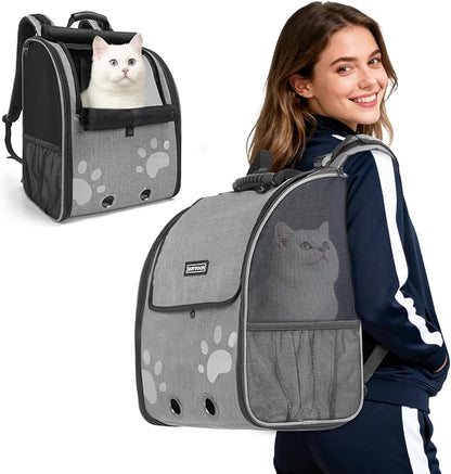 Cat Backpack Carrier with Comfort Handle, Ventilated Cat Backpack with by HOME