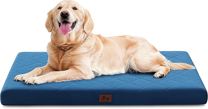 Orthopedic Dog Bed Mat Large Medium Sized Dogs, Waterproof Dog Crate Bed by WARMREST