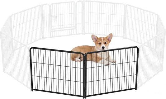 DUMOS Dog Playpen Indoor, Metal 24 Inch 2 Panels Foldable Pet Fence by DumosLifestyle