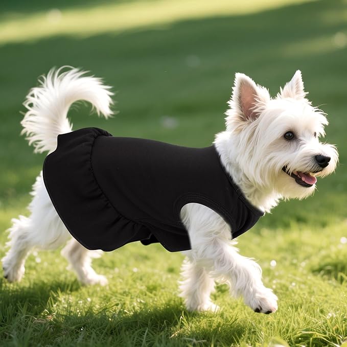 2 Pcs Dog Dresses Cat Skirt Solid Color Dog Clothes Summer Sleeveless Puppy - Image 5