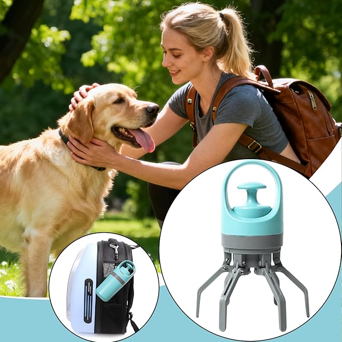 Pet Waste Scooper, Portable Claw Grabber Tool, Poop Bag Dispenser Included - Image 3