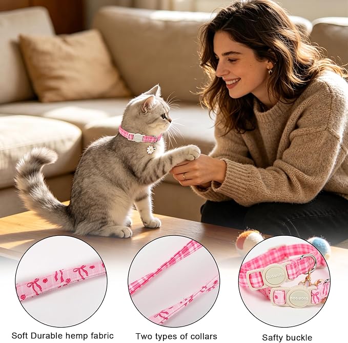 2 Pack Pink Cat Collars - Image 2