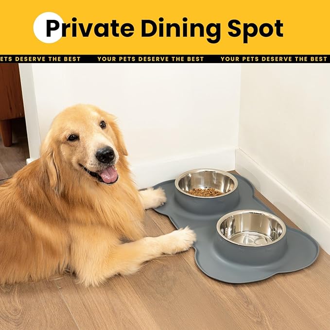 Conlun Dog Bowls with Non-Slip Silicone Mat, Spill Proof Large Food & Water - Image 4