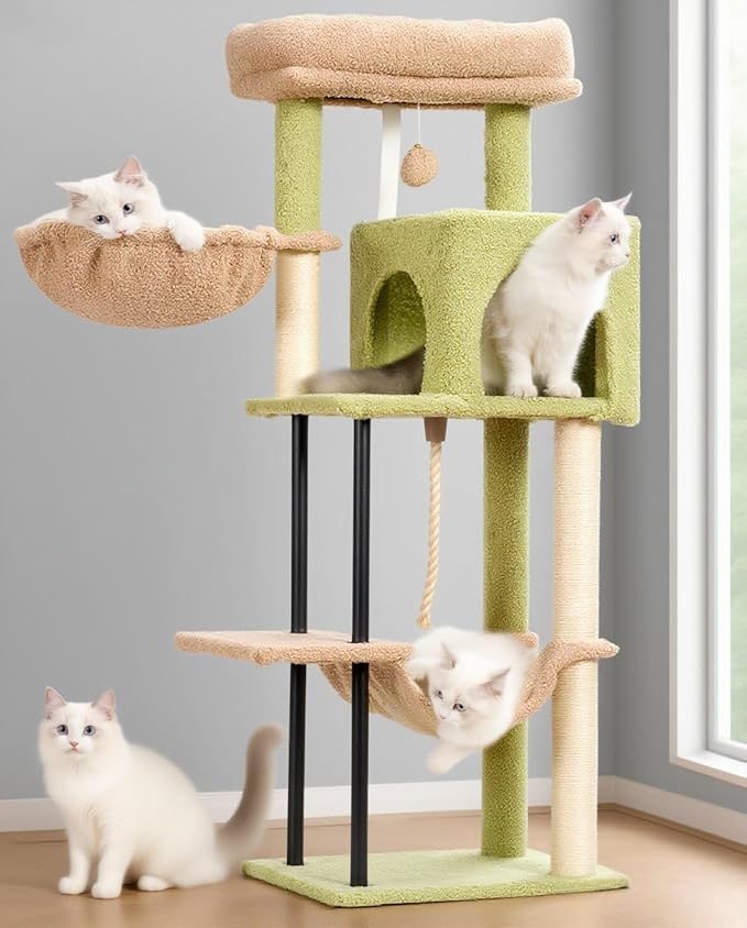 Gitelsnour Cat Tree, Cat Tower for Indoor Cats, 43.3 inch Cactus Cat Tree Tower by Gitelnour