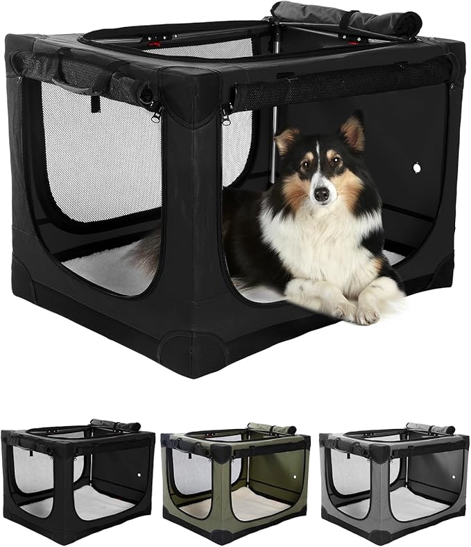 Veraste 24" L x 17" W x 17" H Collapsible Travel Dog Crate, Portable Soft Dog by Veraste