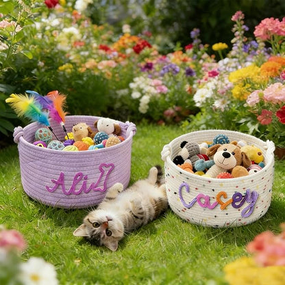 Personalized Dog Cat Toy Basket - Image 6