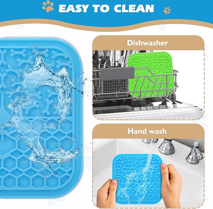 2 Pack Lick Mat for Dogs and Cats, Dog Slow Feeder Dowl Mat for Bathing - Image 5