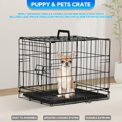 FDW Dog Crate for Small Dogs 18 Inch Folding Metal Wire Pet Cage Single Door - Image 3