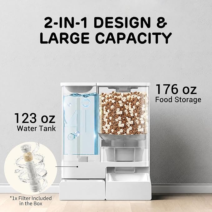 iPettie FW54 5G/2.4GHz WiFi Automatic Feeder and Waterer 2-in-1 Set - Image 3