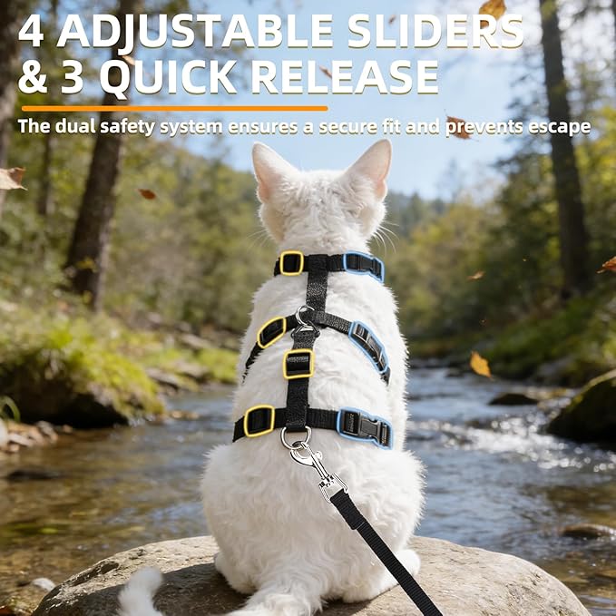 PUPTECK Cat Harness and Leash Set, Escape Proof Adjustable Kitten Harness - Image 5