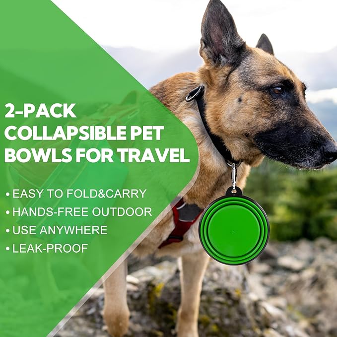 Collapsible Dog Bowl 2 Pack, Dog Water Bowls - Image 5