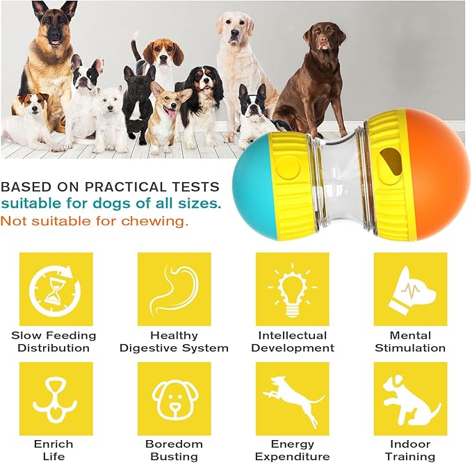 BSISUERM Dog Treat Dispensing Puzzle Toy Adjustable Food Dispenser Slow Feeder - Image 2