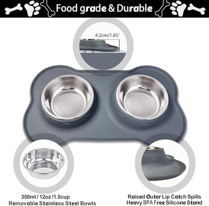 AsFrost Dog Food Bowls Stainless Steel Dog Food and Water Bowl Set, Dog Dishes - Image 3