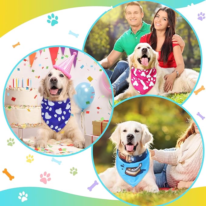 Huhumy 150 Pcs Paw Dog Bandanas Bulk Pet Bibs Colorful Triangle Scarf Pet Paw - Image 5
