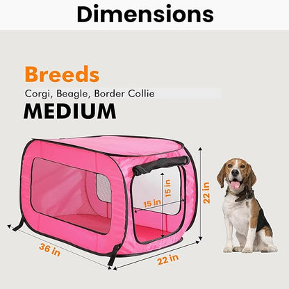 Beatrice Home Fashions Portable, Collapsible, Pop Up Kennel Travel Cat and Dog - Image 2