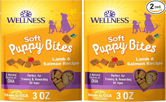 Wellness Soft Puppy Bites Dog Training Treats, Grain Free, Lamb and Salmon by WellnessNaturalPetFood