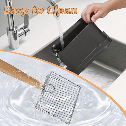 Metal Cat Litter Scoop with Holder, Poop Scooper with Stand and 2 Rolls of - Image 6