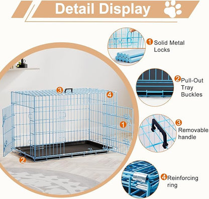 FDW Dog Crate 36inch Dog Cage Foldable Metal Kennel - Image 3